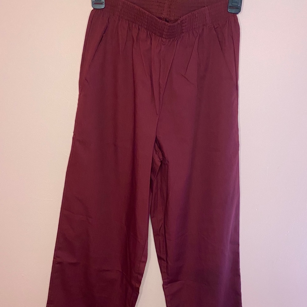 Burgundy scrub pants